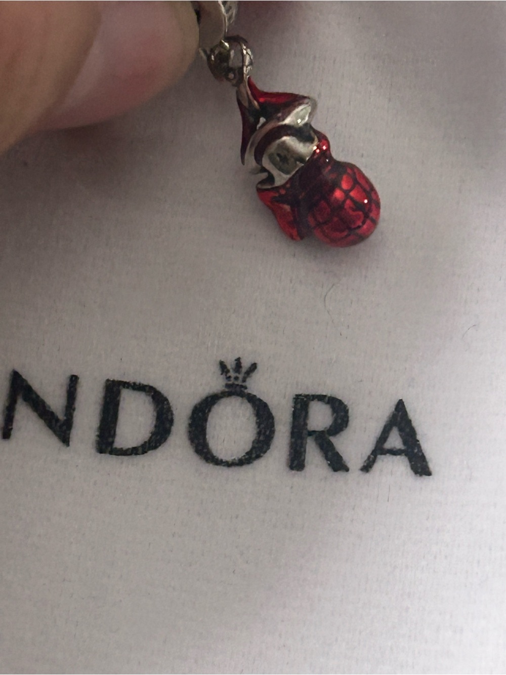 Pandora Red Enamel Reptile Charm with Silver Accents - Picture 5 of 7